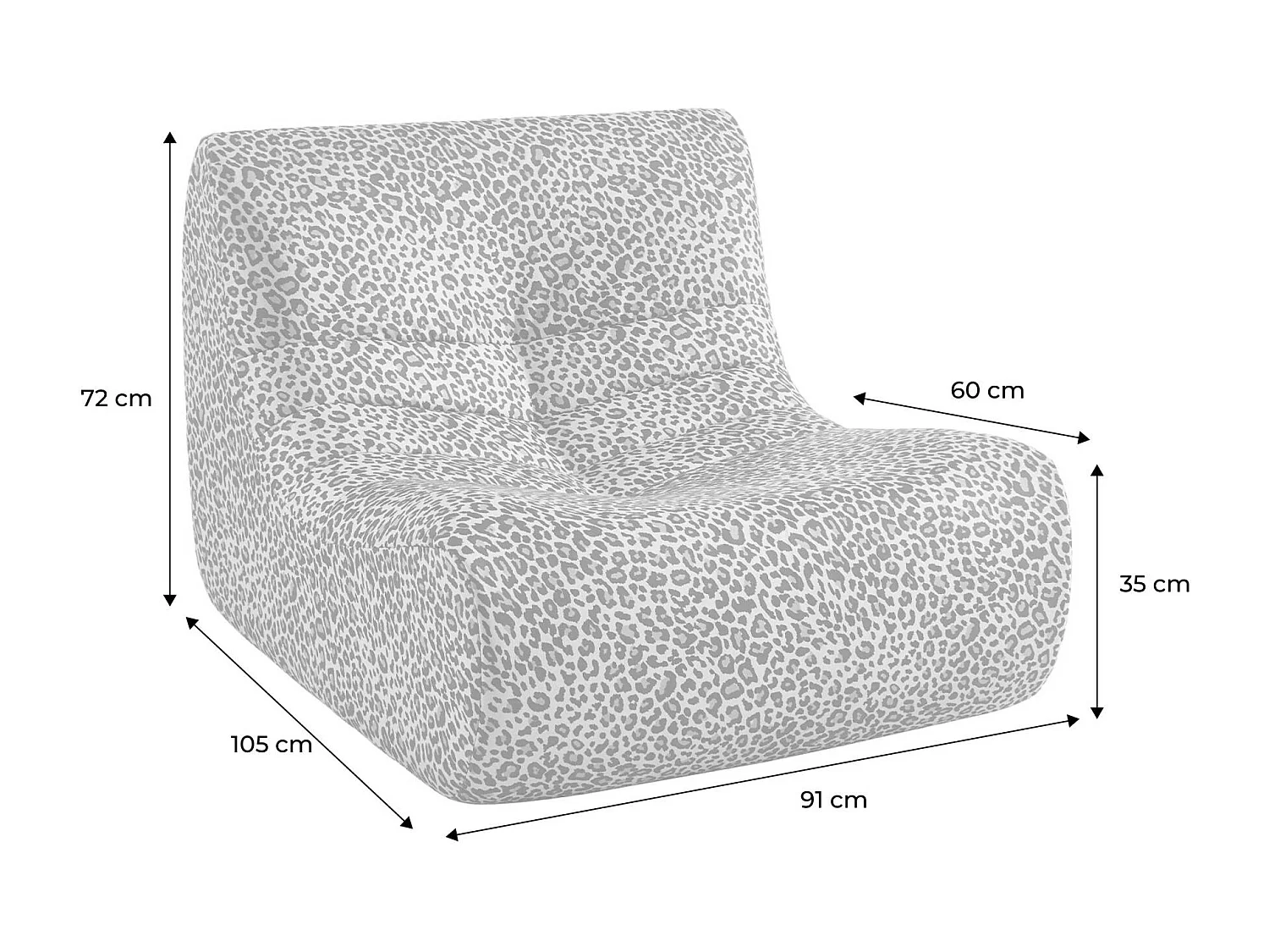 Chauffeuse tissu léopard 1 place - Sokol