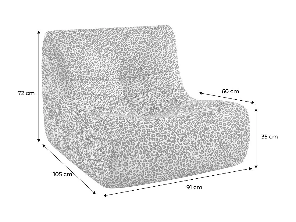 Chauffeuse tissu léopard 1 place - Sokol