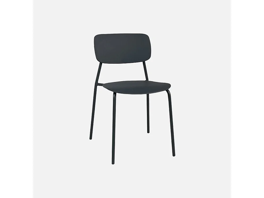 Table de jardin pliante métal + 6 assises anthracite. Amelia + Liva 141.2 x 80 x 72.5cm