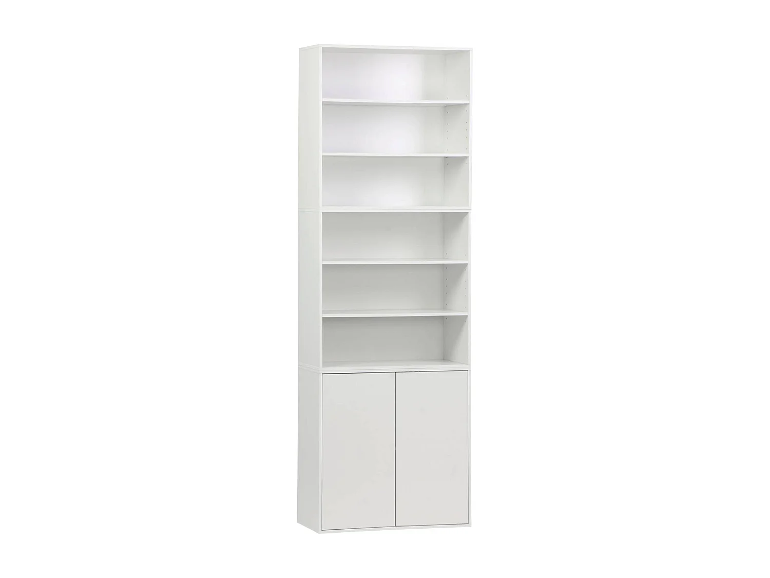 Libreria modulare con 2 ante e 5 livelli, bianco