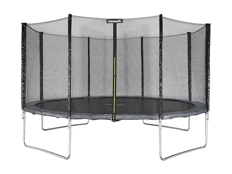 Trampoline rond Ø 430cm gris avec son filet de protection - Vénus - Trampoline de jardin 430cm 4m| Qualité PRO. | Normes EU