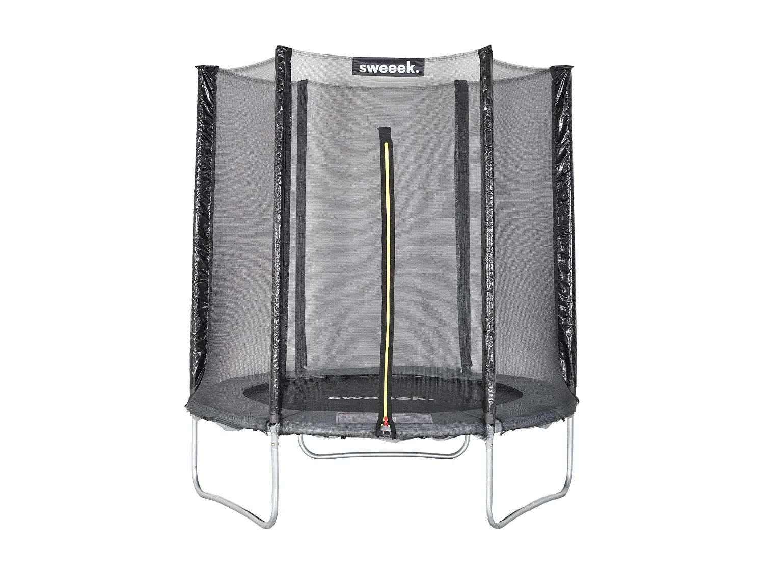 Cama elástica con protección red, 180cm gris