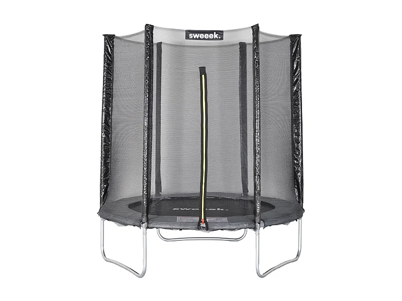 Trampoline rond Ø 180cm gris avec son filet de protection - Cassiopée - Trampoline de jardin 2m| Qualité PRO. | Normes EU.