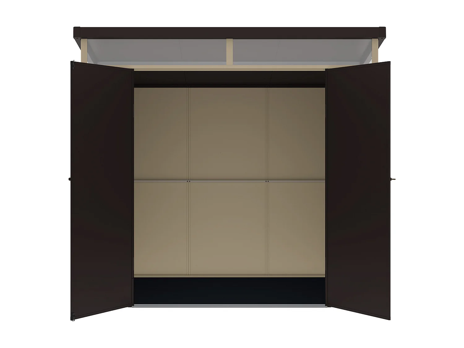 Casetta da giardino in resina beige e marrone 4,57 m² con pavimento - MINARO
