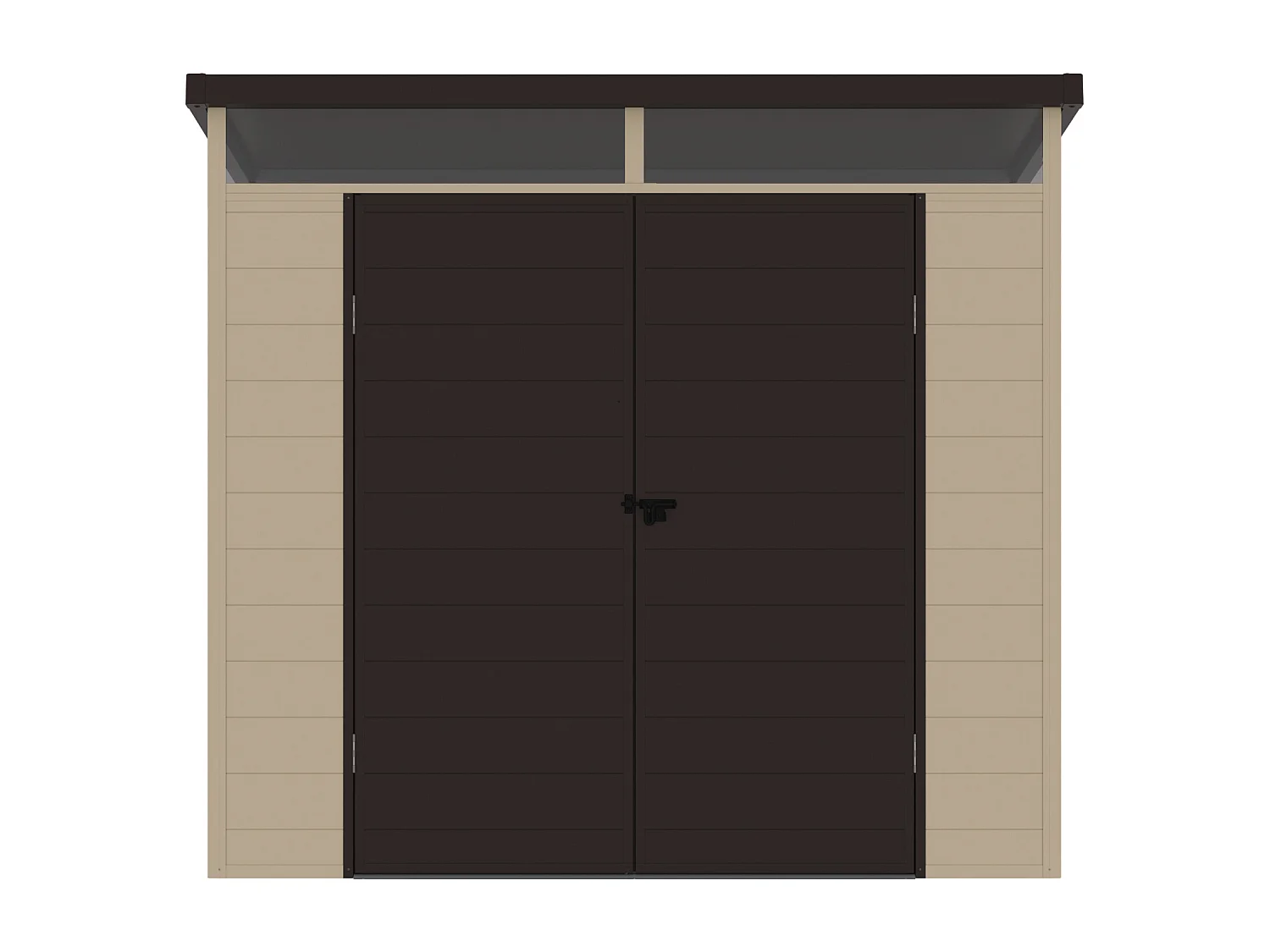 Casetta da giardino in resina beige e marrone 4,57 m² con pavimento - MINARO