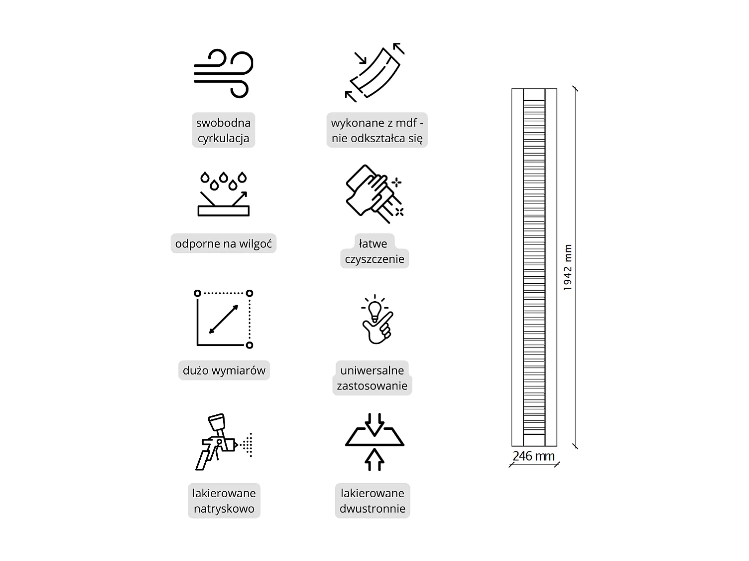 Opengewerkte deur MDF halfmatte lak Wit 194,2 x 24,6 cm PAX