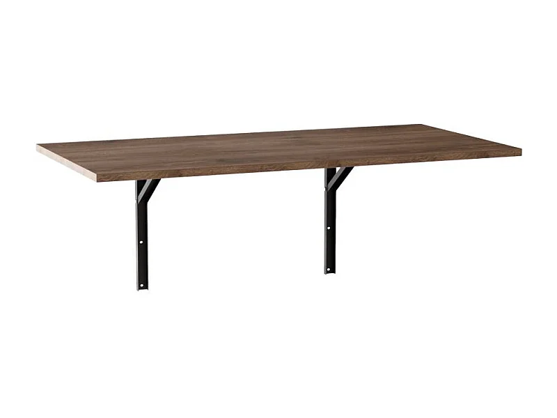 Table pliante murale 138x68 cm Chêne chocolat - plateau pour cuisine et petites pièces
