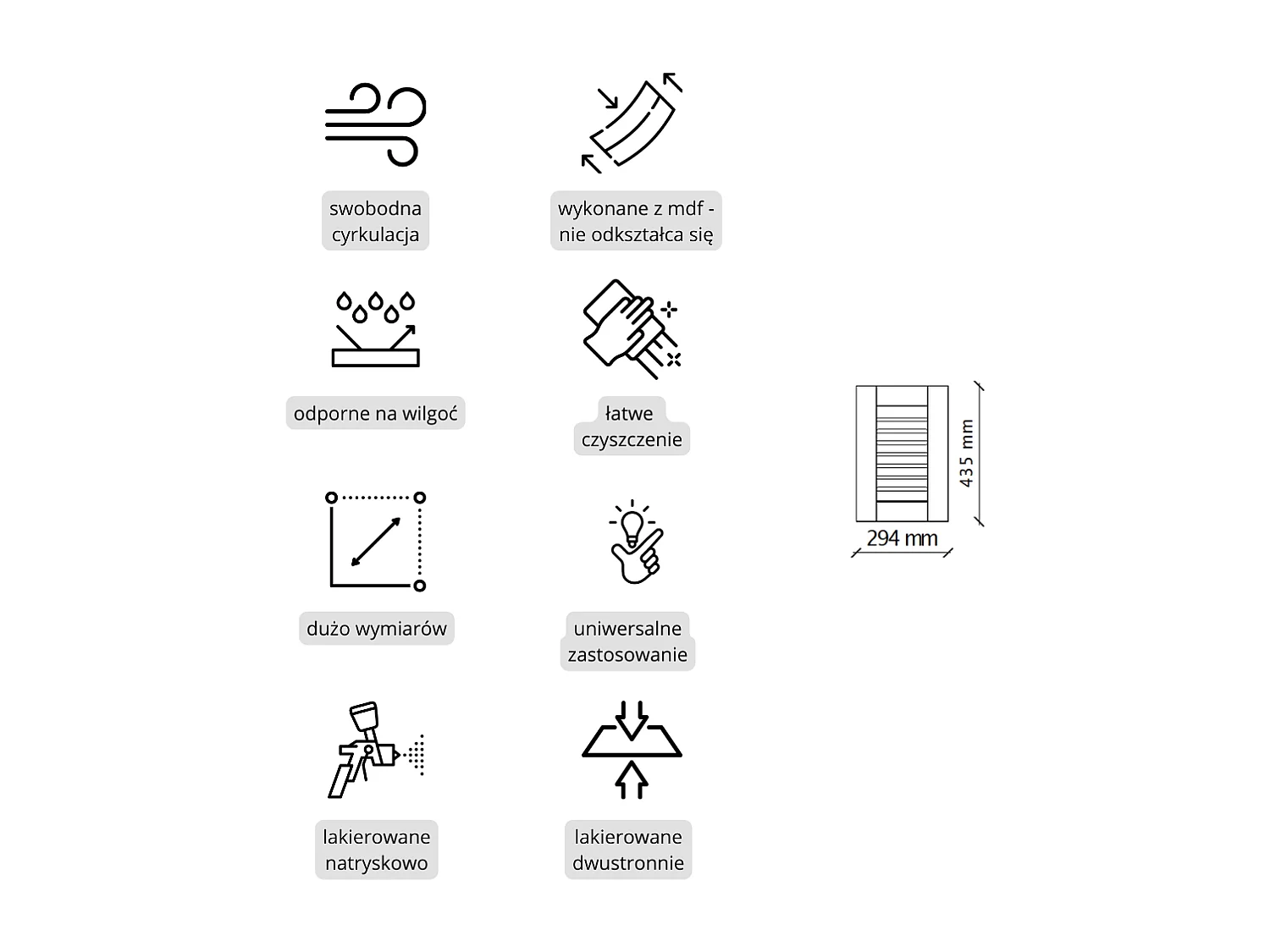 Opengewerkte deur MDF halfmat lak Wit 43,5 x 29,4 cm