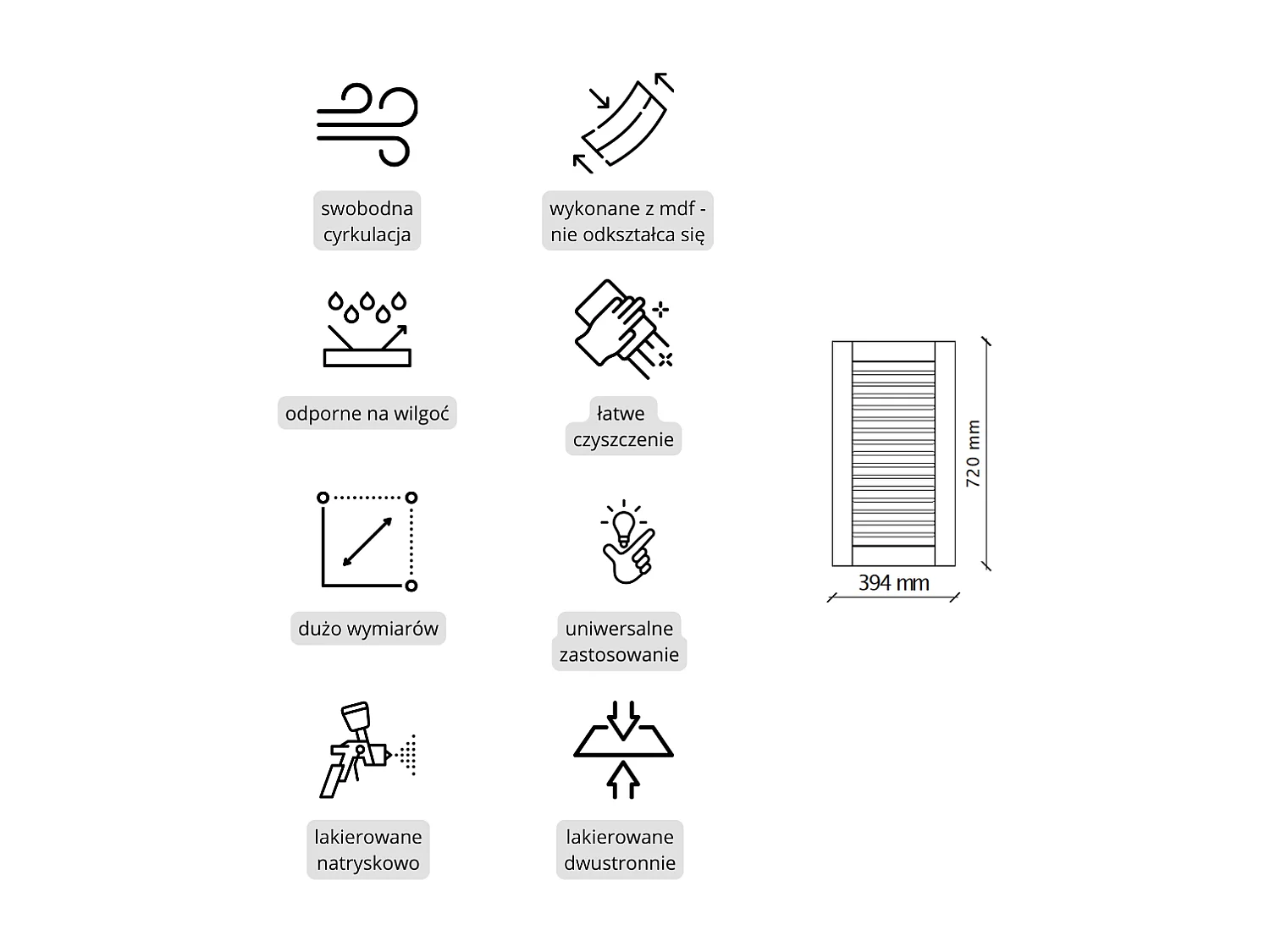 Opengewerkte deur MDF halfmatte lak Wit 72 x 39,4 cm