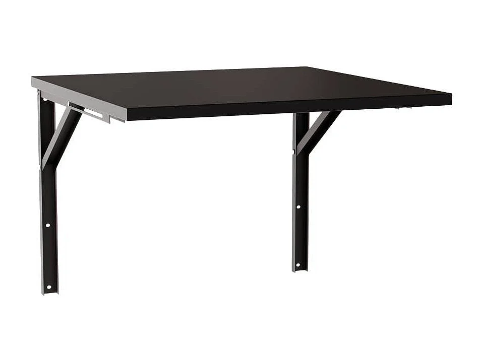 Mesa extensible de pared 68x68 cm, negra - tablero para cocina y habitaciones pequeñas