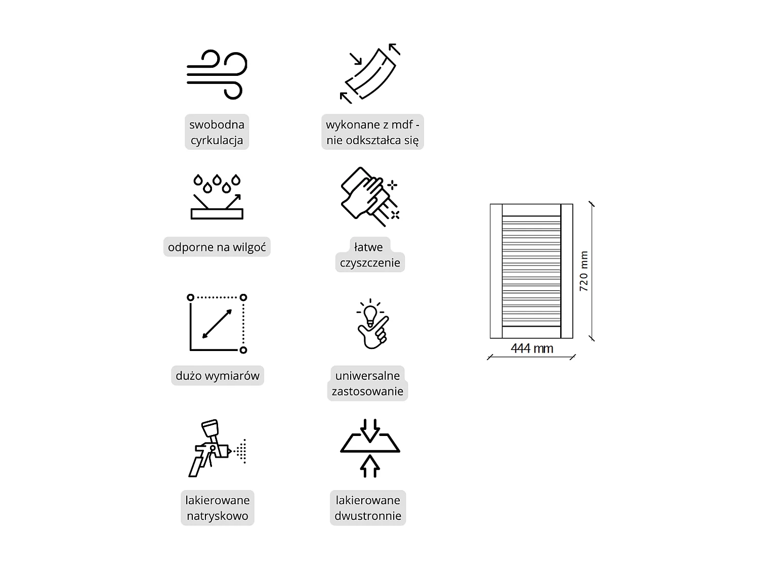 Opengewerkte deur MDF halfmat lak Wit 72 x 44,4 cm