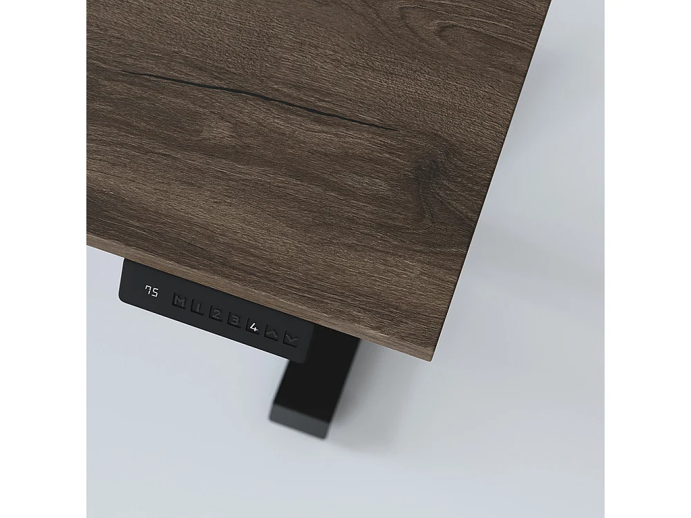 Bureau électrique réglable en hauteur Chêne chocolat 138 x 80 cm