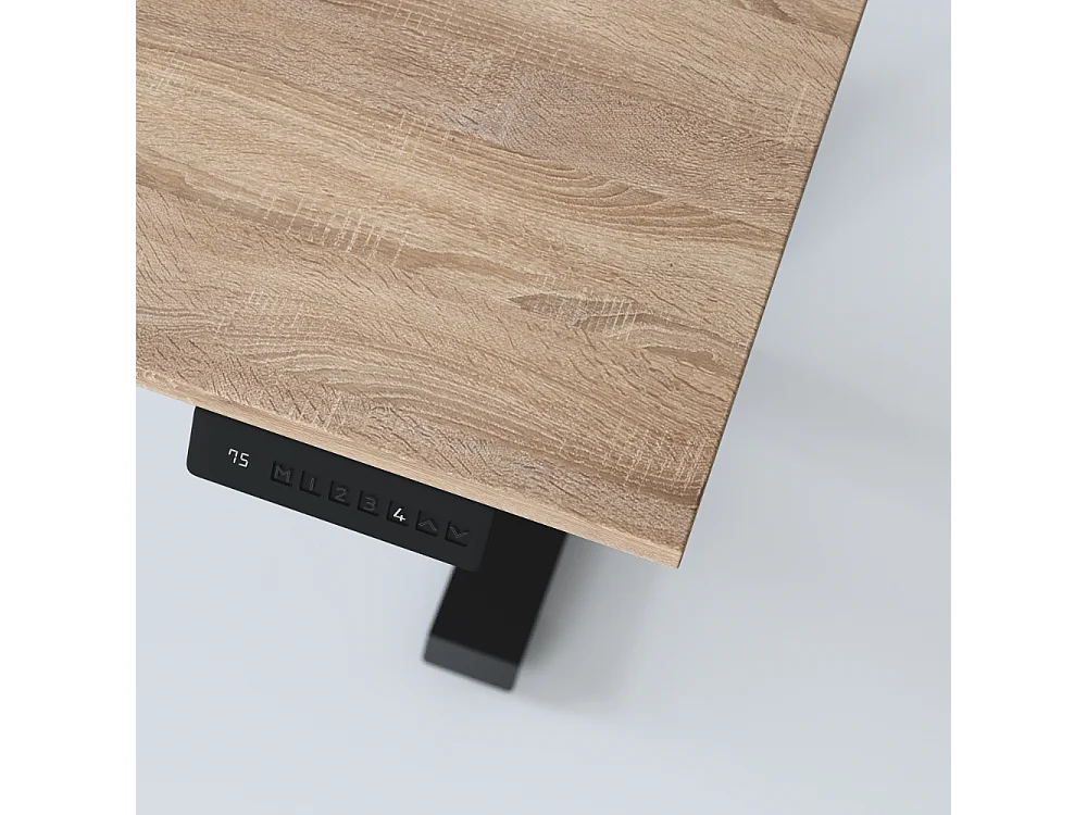 Elektrisch höhenverstellbarer Schreibtisch Eiche Sonoma 138 x 68 cm