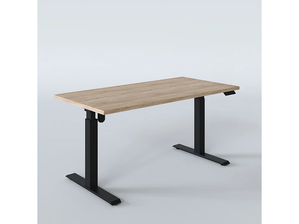 Elektrisch höhenverstellbarer Schreibtisch Eiche Sonoma 138 x 68 cm