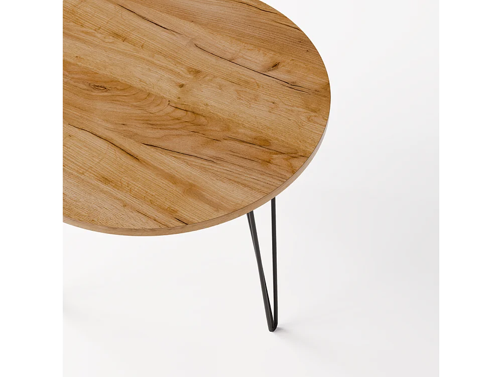 Mesa redonda MIKA Ø90 cm para cozinha, sala de estar, sala de jantar Carvalho Craft