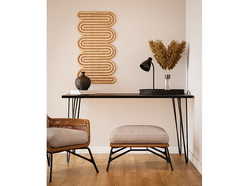 Secretária VOSS 138 x 68 cm para escritório, gabinete, estúdio Preto