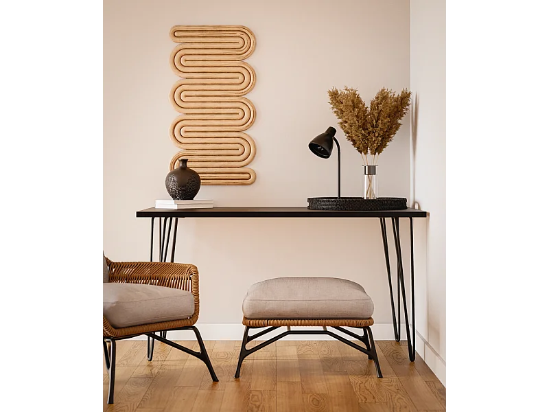 Biurko VOSS 138 x 68 cm do biura, gabinetu, pracowni Czarne