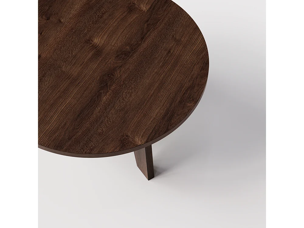 Mesa de centro redonda ELLA Ø90 cm Roble Chocolate