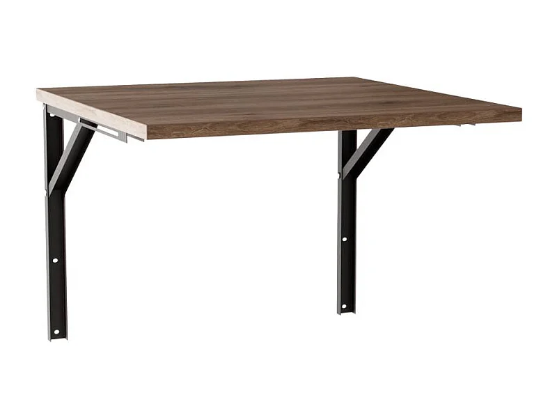 Table pliante murale 68x68 cm Chêne chocolat - plateau pour cuisine et petites pièces