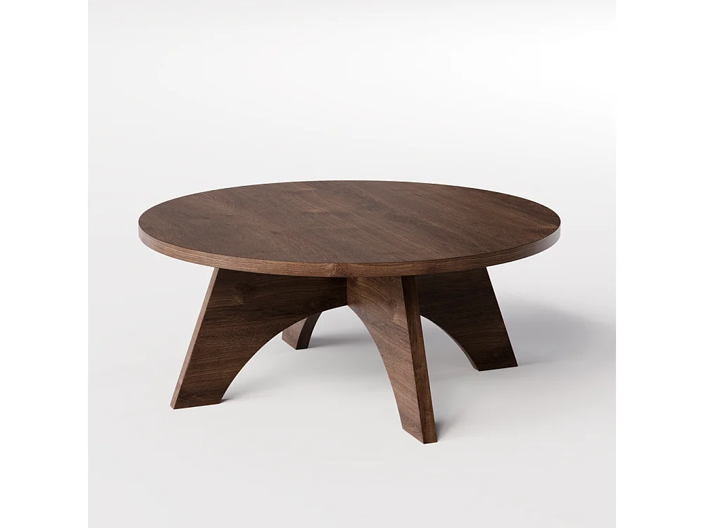 Mesa de centro redonda YUKO Ø90 cm Roble Chocolate