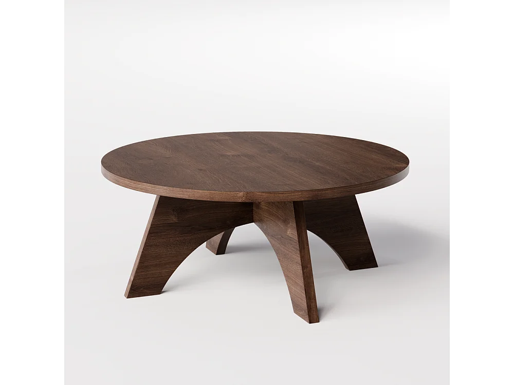 Ronde salontafel YUKO Ø90 cm Chocolade eiken