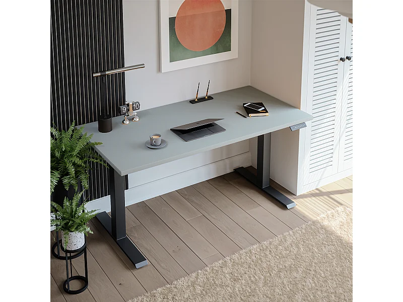 Bureau électrique réglable en hauteur Gris 180 x 95 cm
