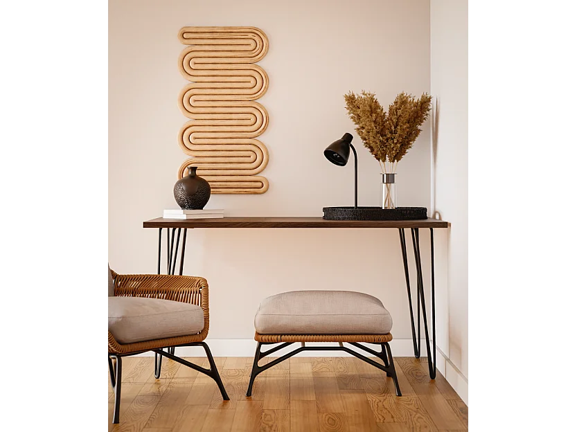 Secretária VOSS 138 x 68 cm para escritório, gabinete, estúdio Carvalho Chocolate