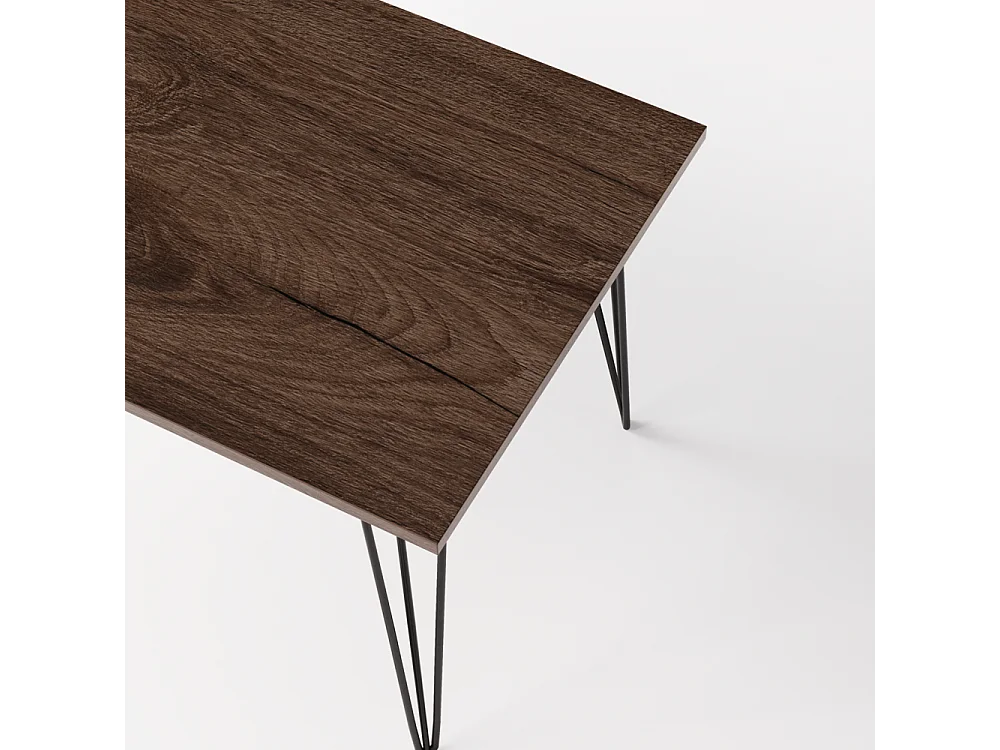 Secretária VOSS 138 x 68 cm para escritório, gabinete, estúdio Carvalho Chocolate