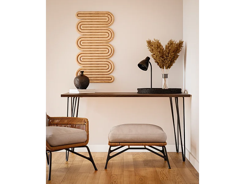 Scrivania VOSS 138 x 68 cm per ufficio, studio, laboratorio Rovere Cioccolato