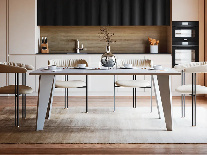 Tisch ARIS 138 x 80 cm für Küche, Wohnzimmer, Esszimmer Grau