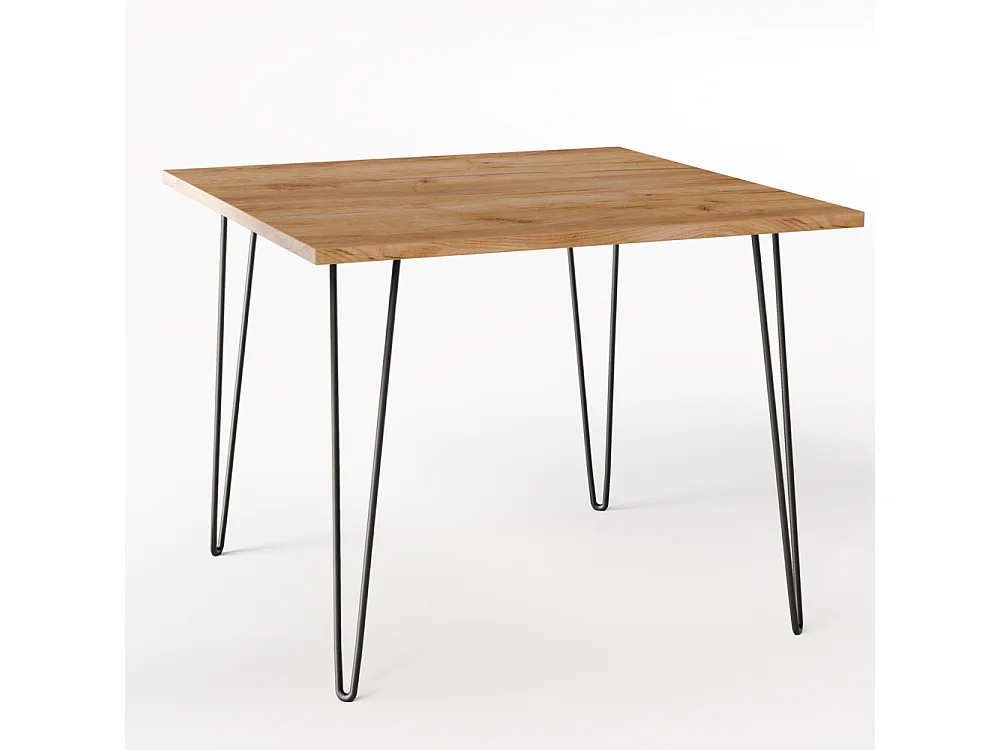 Tisch HAIRPIN 90 x 90 cm für Küche, Wohnzimmer, Esszimmer Eiche Craft