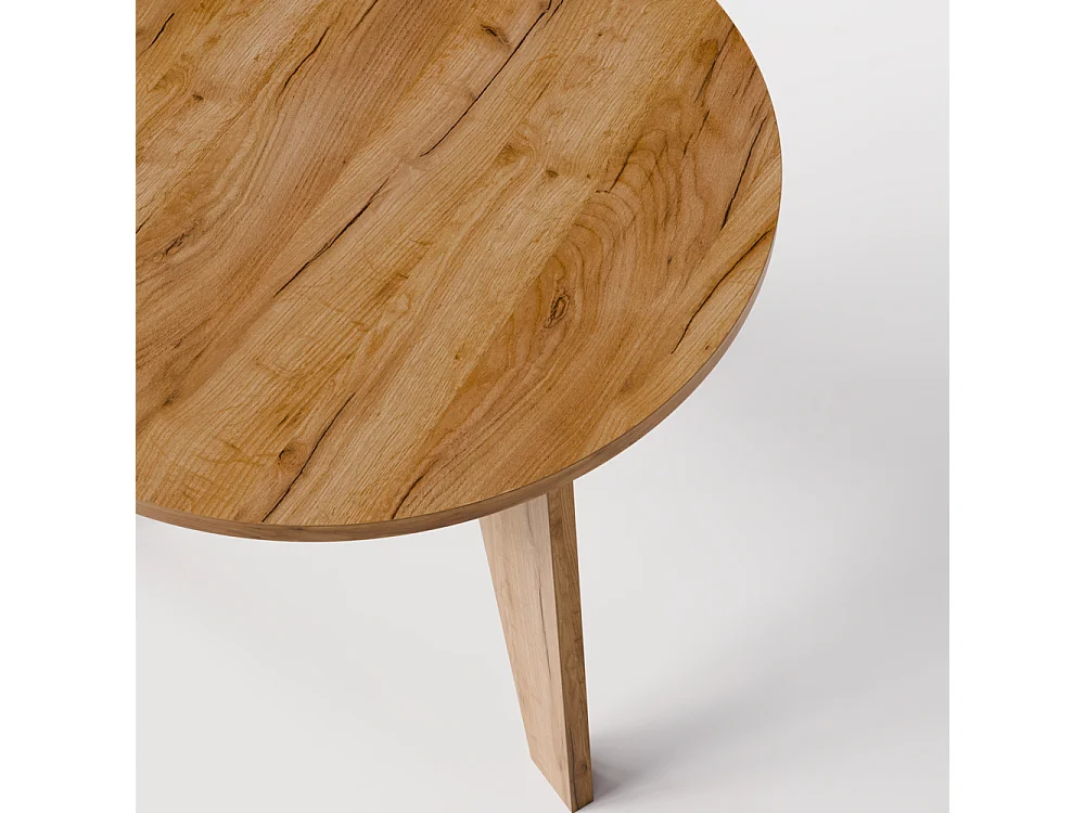 Runder Tisch ROSE Ø90 cm für Küche, Wohnzimmer, Esszimmer Eiche Craft