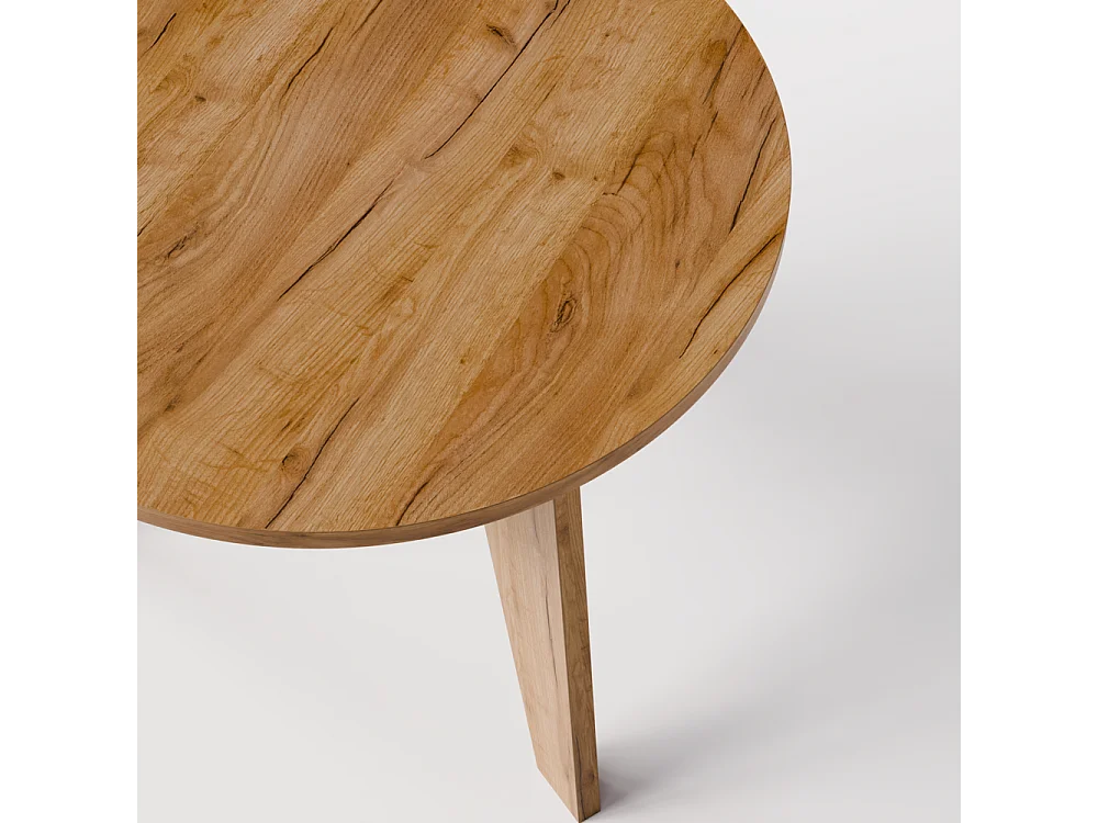 Mesa redonda ROSE Ø90 cm para cozinha, sala de estar, sala de jantar Carvalho Craft