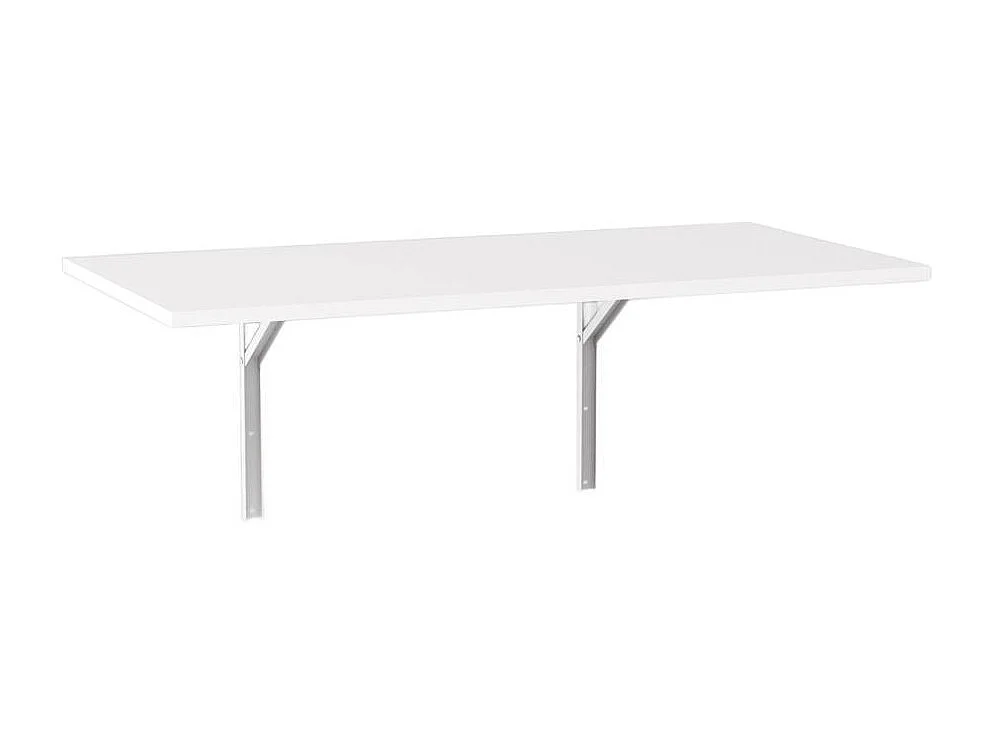 Table pliante murale 138x68 cm Blanc - plateau pour cuisine et petites pièces