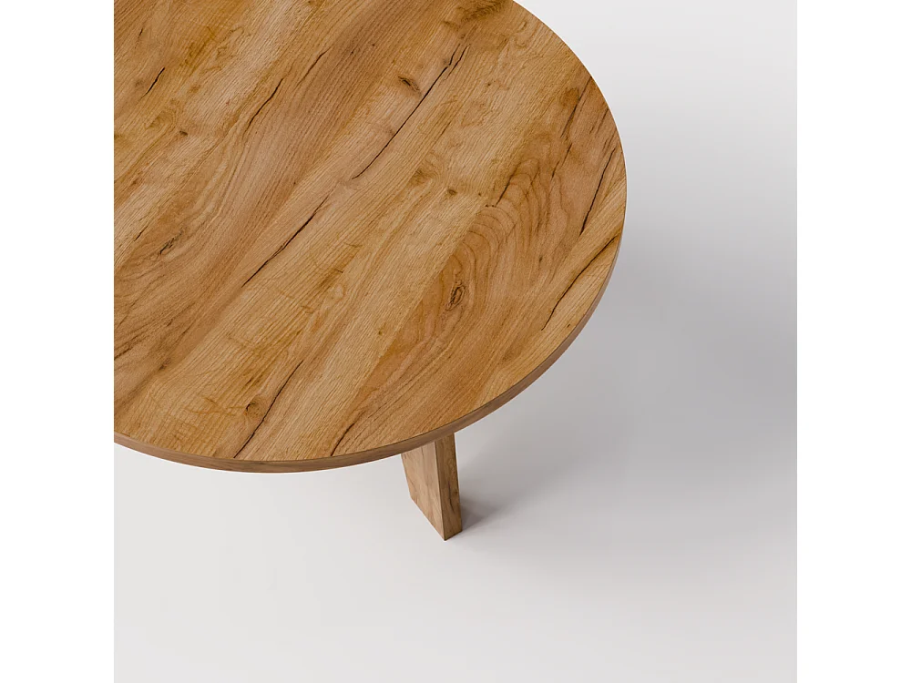 Mesa de centro redonda ELLA Ø90 cm Roble Craft