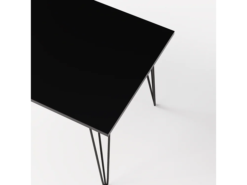 Mesa FISK 138 x 80 cm para cozinha, sala de estar, sala de jantar Preto