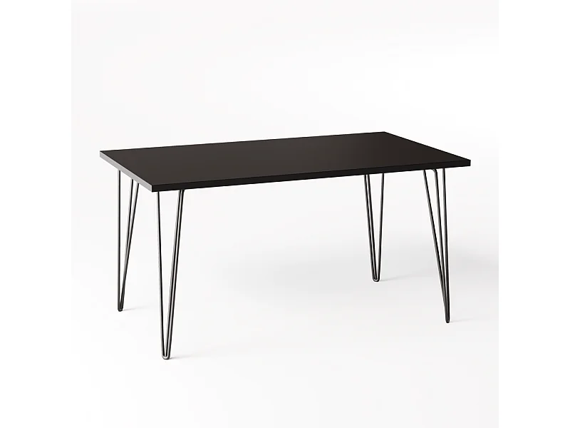Tisch FISK 138 x 80 cm für Küche, Wohnzimmer, Esszimmer Schwarz