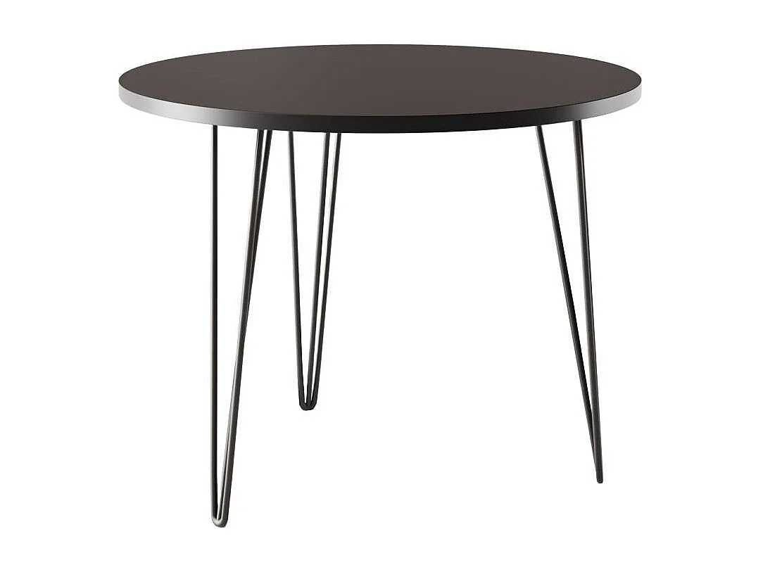 Table ronde MIKA Ø90 cm pour cuisine, salon, salle à manger Noir