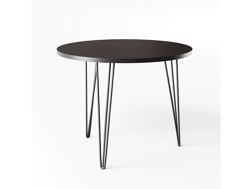 Table ronde MIKA Ø90 cm pour cuisine, salon, salle à manger Noir