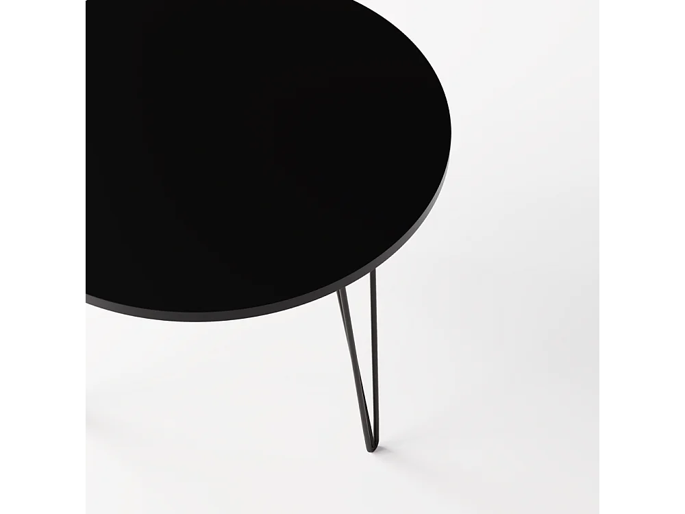 Mesa redonda MIKA Ø90 cm para cozinha, sala de estar, sala de jantar Preta