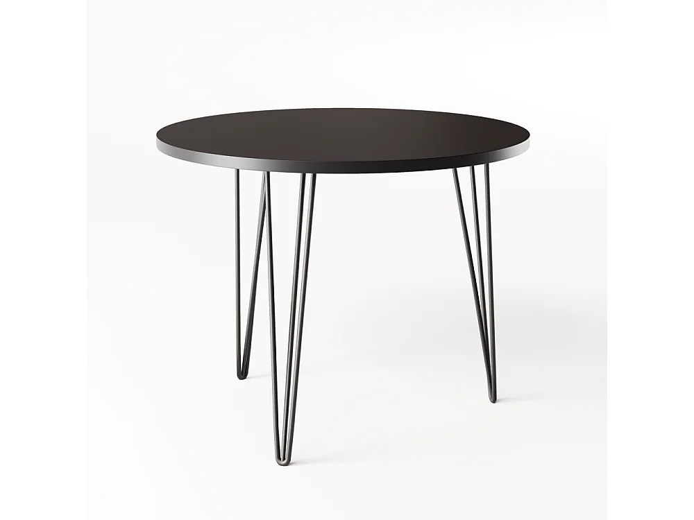 Mesa redonda MIKA Ø90 cm para cozinha, sala de estar, sala de jantar Preta