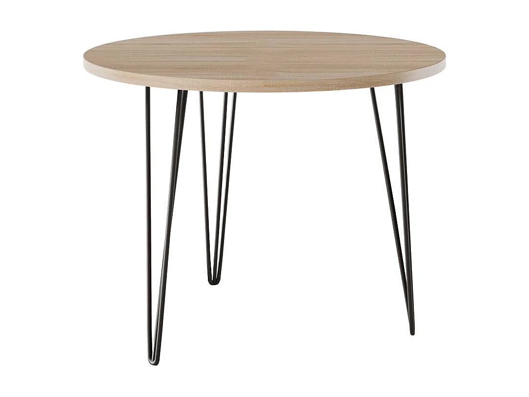 Table ronde MIKA Ø90 cm pour cuisine, salon, salle à manger Chêne Sonoma