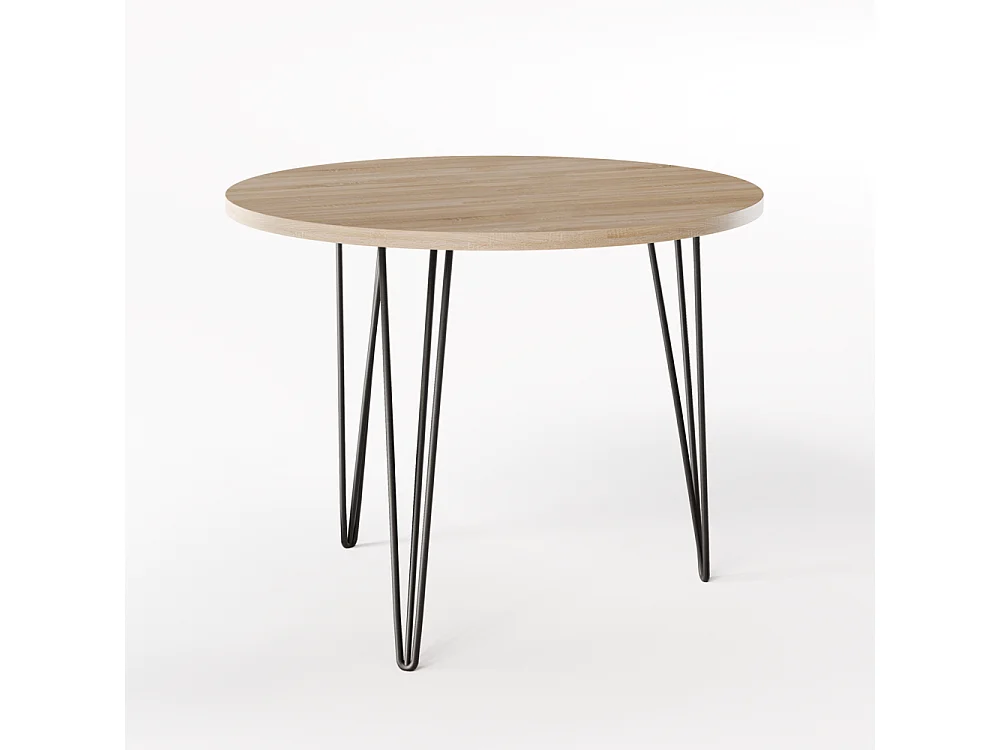 Table ronde MIKA Ø90 cm pour cuisine, salon, salle à manger Chêne Sonoma