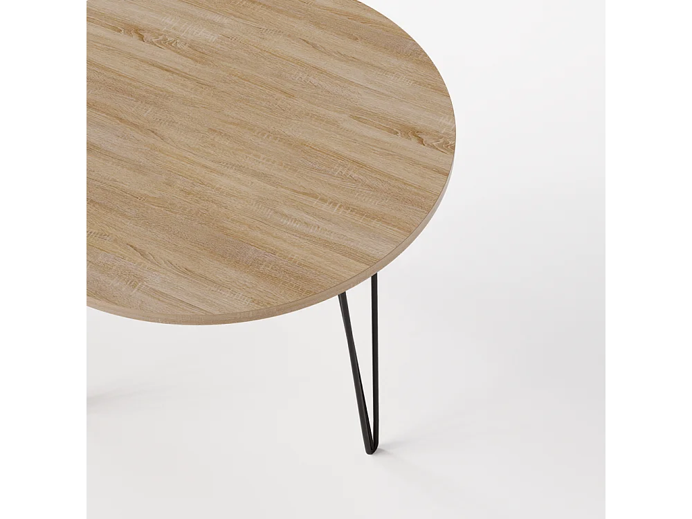 Mesa redonda MIKA Ø90 cm para cozinha, sala de estar, sala de jantar Carvalho Sonoma