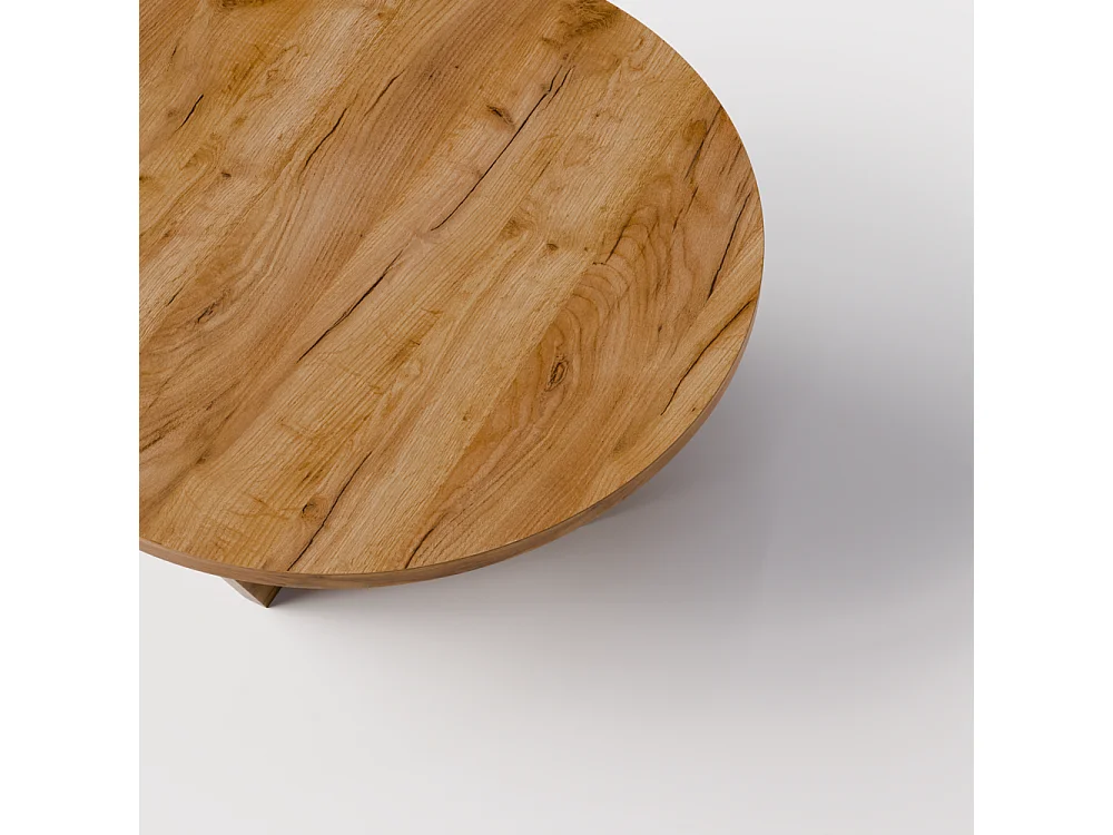 Mesa de centro redonda TORI Ø90 cm Roble Craft