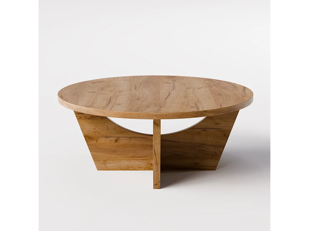 Mesa de centro redonda TORI Ø90 cm Roble Craft