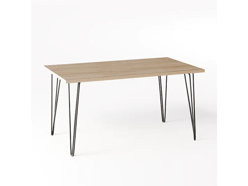 Table FISK 138 x 80 cm pour cuisine, salon, salle à manger Chêne Sonoma