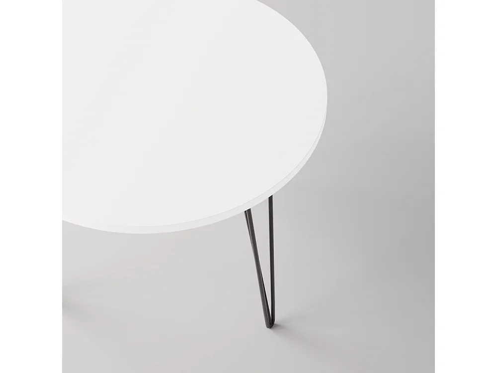 Runder Tisch MIKA Ø90 cm für Küche, Wohnzimmer, Esszimmer Weiß