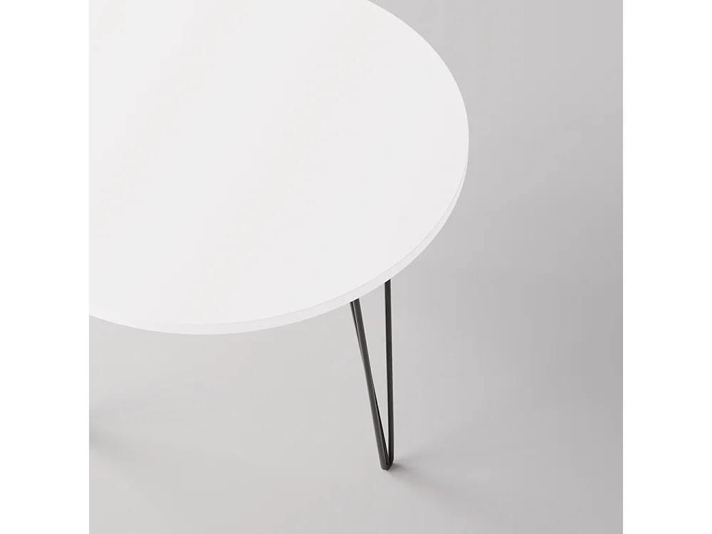 Tavolo rotondo MIKA Ø90 cm per cucina, soggiorno, sala da pranzo Bianco