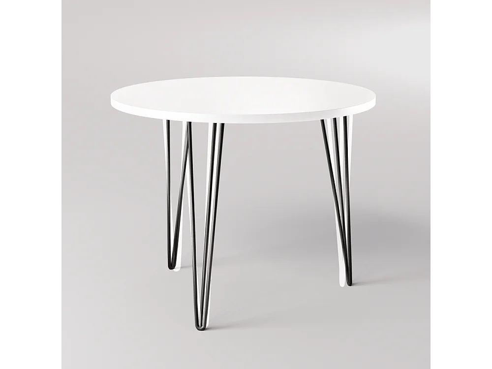 Tavolo rotondo MIKA Ø90 cm per cucina, soggiorno, sala da pranzo Bianco